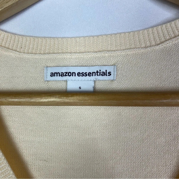 Amazon Essentials Ecru Cream V-Neck Classic Fit Sweater S - Picture 5 of 5